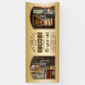 Gold 85th Birthday World's Best Custom Photo Lijst Spandoek (Verticaal)