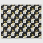 Gold 90th Birthday-ballonnen in doos Cadeaupapier (Vlak)