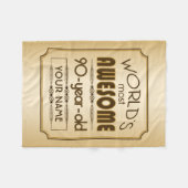 Gold 90th Birthday Celebration World Best Fabulous Fleece Deken (Voorkant (Horizontaal))