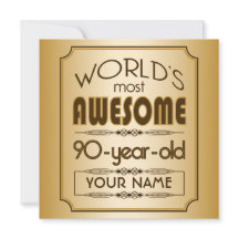 Gold 90th Birthday Celebration World Best Fabulous