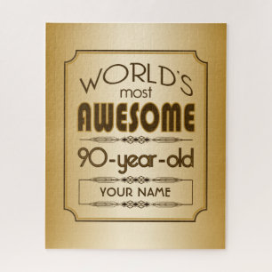 Gold 90th Birthday Celebration World Best Fabulous Legpuzzel