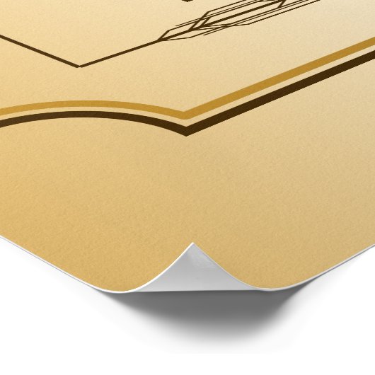 Gold 90th Birthday Celebration World Best Fabulous Poster (Hoek)