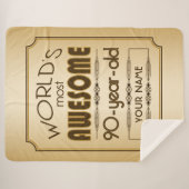 Gold 90th Birthday Celebration World Best Fabulous Sherpa Deken (Voorkant (horizontaal))