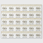 Gold 90th Birthday Glitter Confetti Cadeaupapier (Vlak)