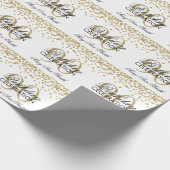 Gold 90th Birthday Glitter Confetti Cadeaupapier (Hoek)
