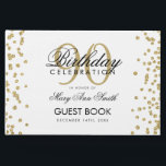 Gold 90th Birthday Glitter Confetti Gastenboek<br><div class="desc">Elegant 90th Birthday Party Gold Glitter Confetti sjabloon.</div>