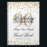 Gold 90th Birthday Guest Book Confetti Notitieboek<br><div class="desc">Elegant 90th Birthday Party Gold Glitter Confetti sjabloon. Eenvoudig te gebruiken en eenvoudig aan te passen. Bestel vandaag nog!</div>