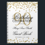 Gold 90th Birthday Guest Book Confetti Notitieboek<br><div class="desc">Elegant 90th Birthday Party Gold Glitter Confetti sjabloon. Eenvoudig te gebruiken en eenvoudig aan te passen. Bestel vandaag nog!</div>