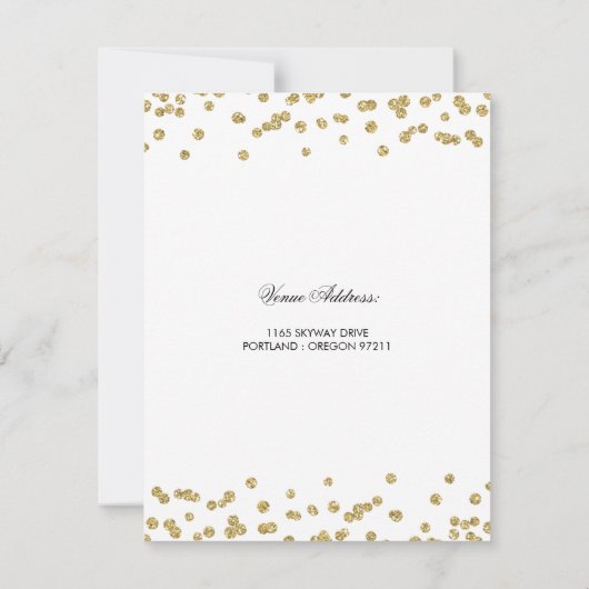 Gold 90th Birthday Save Date Confetti Kaart (Achterkant)