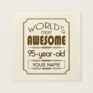 Gold 95th Birthday Celebration World Best Fabulous Servetten