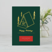 Gold A Lijst Real Estate Business Folie Feestdagenkaart (Staand Voorkant)