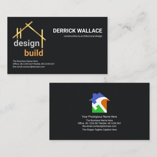 Gold A-Lijst Rooftop Structure Architecture Visitekaartje (Voorkant / Achterkant)