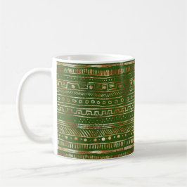 Gold Abstract design Deep Hunter Green Koffiemok