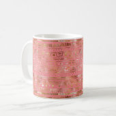 Gold Abstract design Roze Koffiemok (Voorkant links)