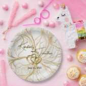 Gold Abstract Design Wedding Papieren Bordje (Feest)