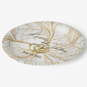 Gold Abstract Design Wedding Papieren Bordje (Gekanteld)