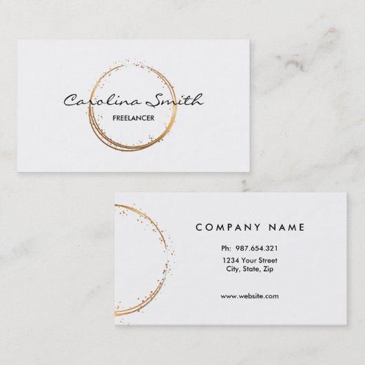 Gold Abstract, eenvoudig wit Visitekaartje (Voorkant / Achterkant)