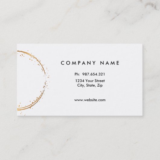 Gold Abstract, eenvoudig wit Visitekaartje (Achterkant)