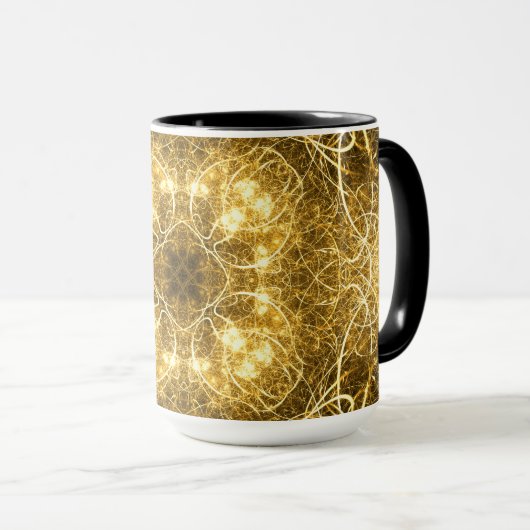 Gold Abstract Fractal Mok (Voorkant rechts)