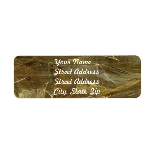 Gold Abstract Fractal Return Address Sticker (Voorkant)