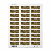Gold Abstract Fractal Return Address Sticker (Full Sheet)