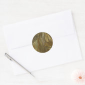 Gold Abstract Fractal Round Sticker (Envelop)