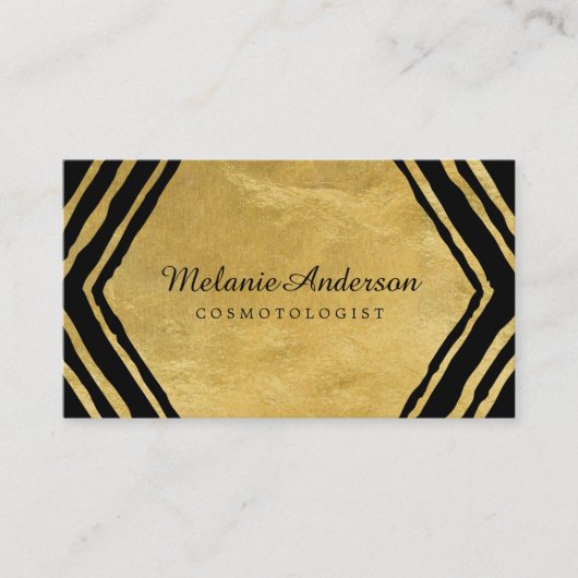 Gold Abstract Makeup Artist Visitekaartjes (Voorkant)