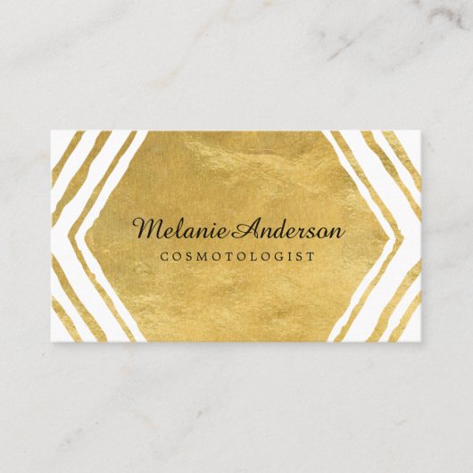 Gold Abstract Makeup Artist Visitekaartjes (Voorkant)