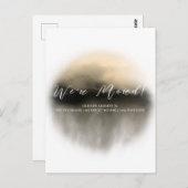 Gold Abstract Manuscript Verplaatsende Aankondigin Briefkaart (Voorkant / Achterkant)