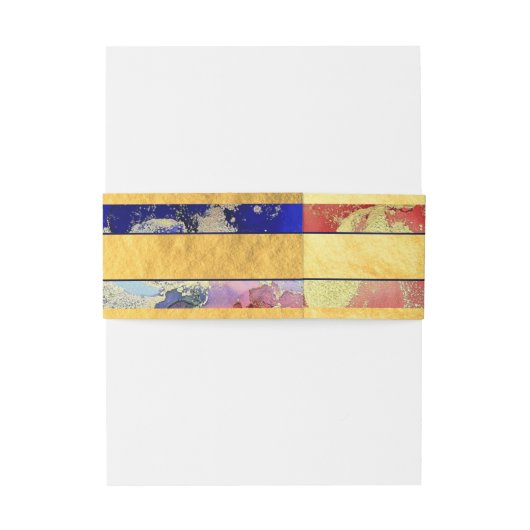 Gold Abstract Named Wedding Uitnodigingen Wikkel (Achterkant Voorbeeld)