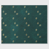 Gold Abstract oog van Peacock Feathers op Green Cadeaupapier (Vlak)