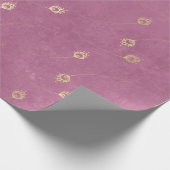 Gold Abstract oog van Peacock Feathers op Roze Cadeaupapier (Hoek)