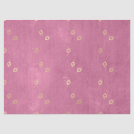 Gold Abstract oog van Peacock Feathers op Roze Tissuepapier