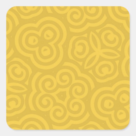 Gold Abstract patroon Vierkante Sticker (Voorkant)