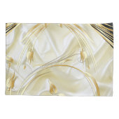 Gold Abstracte bloemen en zwart op Champpanzijde Kussensloop (Achterkant)