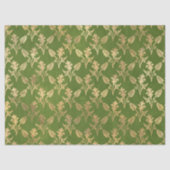 Gold Abstracte bloemen op groene ontkoppeling Tissuepapier (Voorkant)