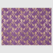 Gold Abstracte bloemen op Paarse ontkoppeling Tissuepapier (Voorkant)