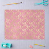 Gold Abstracte bloemen op roze ontkoppeling Tissuepapier (Craft)