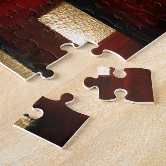 Gold Abstracte bruine kleur Legpuzzel (Zijkant)