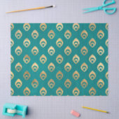 Gold Abstracte druppels op Blauwgroen ontkoppeling Tissuepapier (Craft)