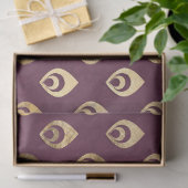 Gold Abstracte druppeltjes op de Paarse ontkoppeli Tissuepapier (Geschenk)