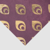 Gold Abstracte druppeltjes op de Paarse ontkoppeli Tissuepapier (Detail)