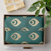 Gold Abstracte druppeltjes op groene ontkoppeling Tissuepapier (Geschenk)