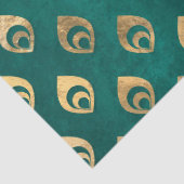 Gold Abstracte druppeltjes op groene ontkoppeling Tissuepapier (Detail)