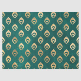 Gold Abstracte druppeltjes op groene ontkoppeling Tissuepapier