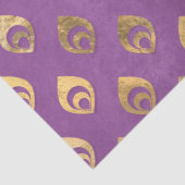 Gold Abstracte druppeltjes op lichte Paarse ontkop Tissuepapier (Detail)