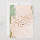 Gold Abstracte Eucalyptus | Modern Emerald Wedding Kaart (Achterkant)