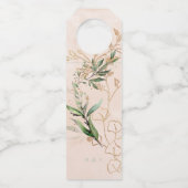 Gold Abstracte Eucalyptus Modern Greenery Moss Flessenhanger (Achterkant)