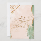 Gold Abstracte Eucalyptus Moderne Greenery Wedding Kaart (Achterkant)