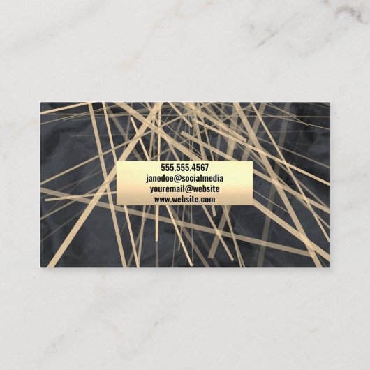 Gold Abstracte gelaagde lijnen Visitekaartje (Achterkant)